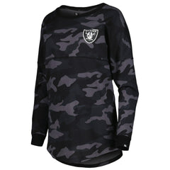 Las Vegas Raiders New Era Women's Camo Long Sleeve T-Shirt - Black - NFL