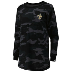 New Orleans Saints New Era Women's Camo Long Sleeve T-Shirt - Black - NFL