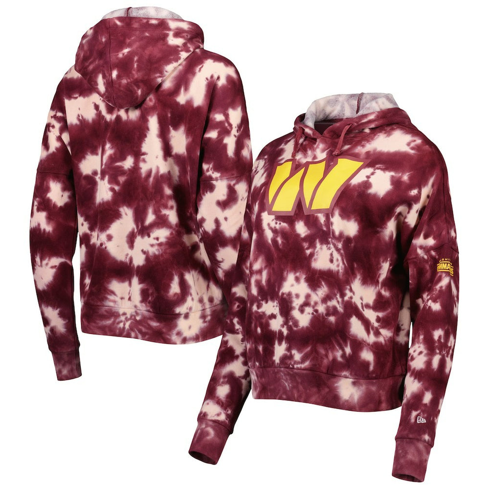 Washington Commanders New Era Women's Cloud Dye Fleece Pullover Hoodie - Burgundy - NFL
