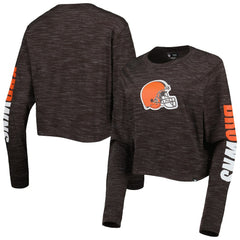 Cleveland Browns New Era Women's Crop Long Sleeve T-Shirt - Brown - NFL