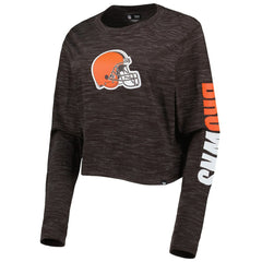 Cleveland Browns New Era Women's Crop Long Sleeve T-Shirt - Brown - NFL