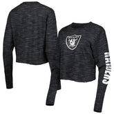 Las Vegas Raiders New Era Women's Crop Long Sleeve T-Shirt - Black - NFL