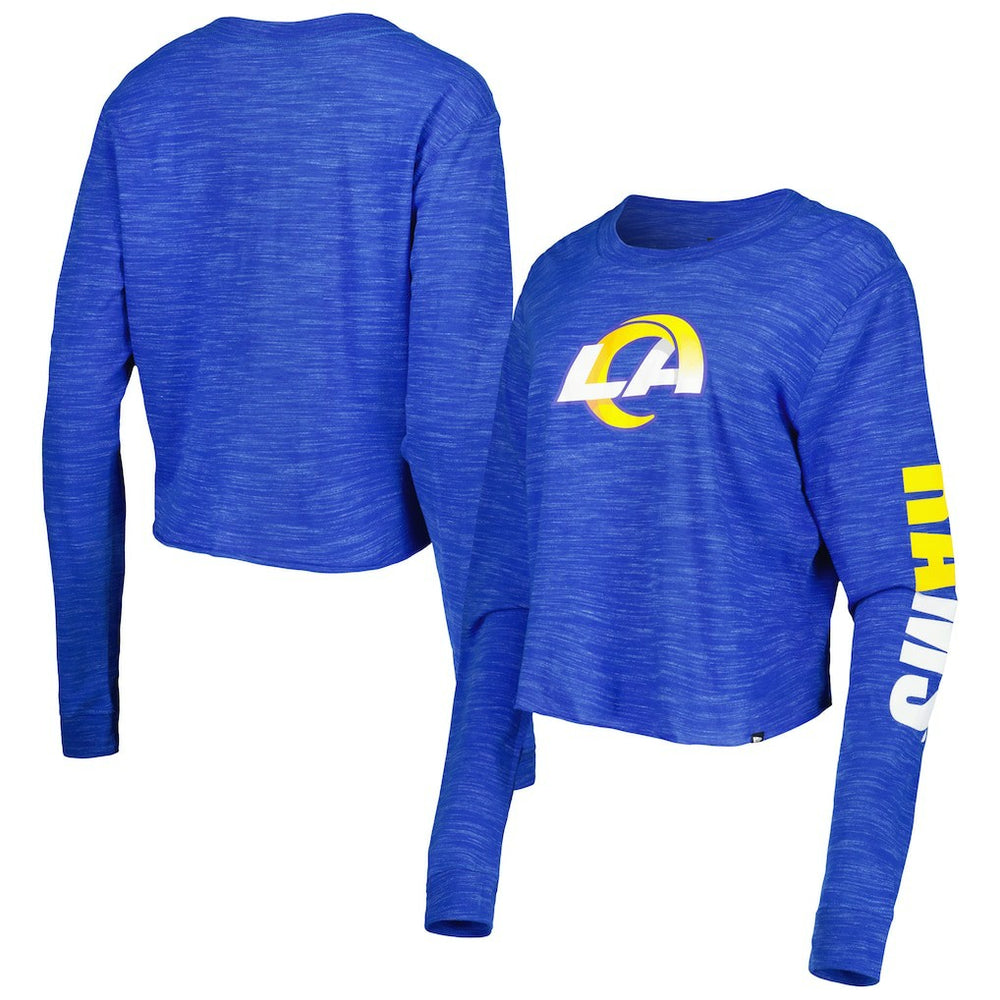 Los Angeles Rams New Era Women's Crop Long Sleeve T-Shirt - Royal - NFL