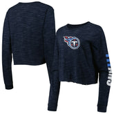 Tennessee Titans New Era Women's Crop Long Sleeve T-Shirt - Navy - NFL