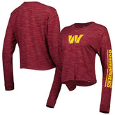 Washington Commanders New Era Women's Crop Long Sleeve T-Shirt - Burgundy - NFL