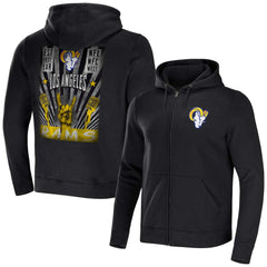 Los Angeles Rams NFL x Darius Rucker Collection Rocker Full-Zip Hoodie - Black - Fanatics