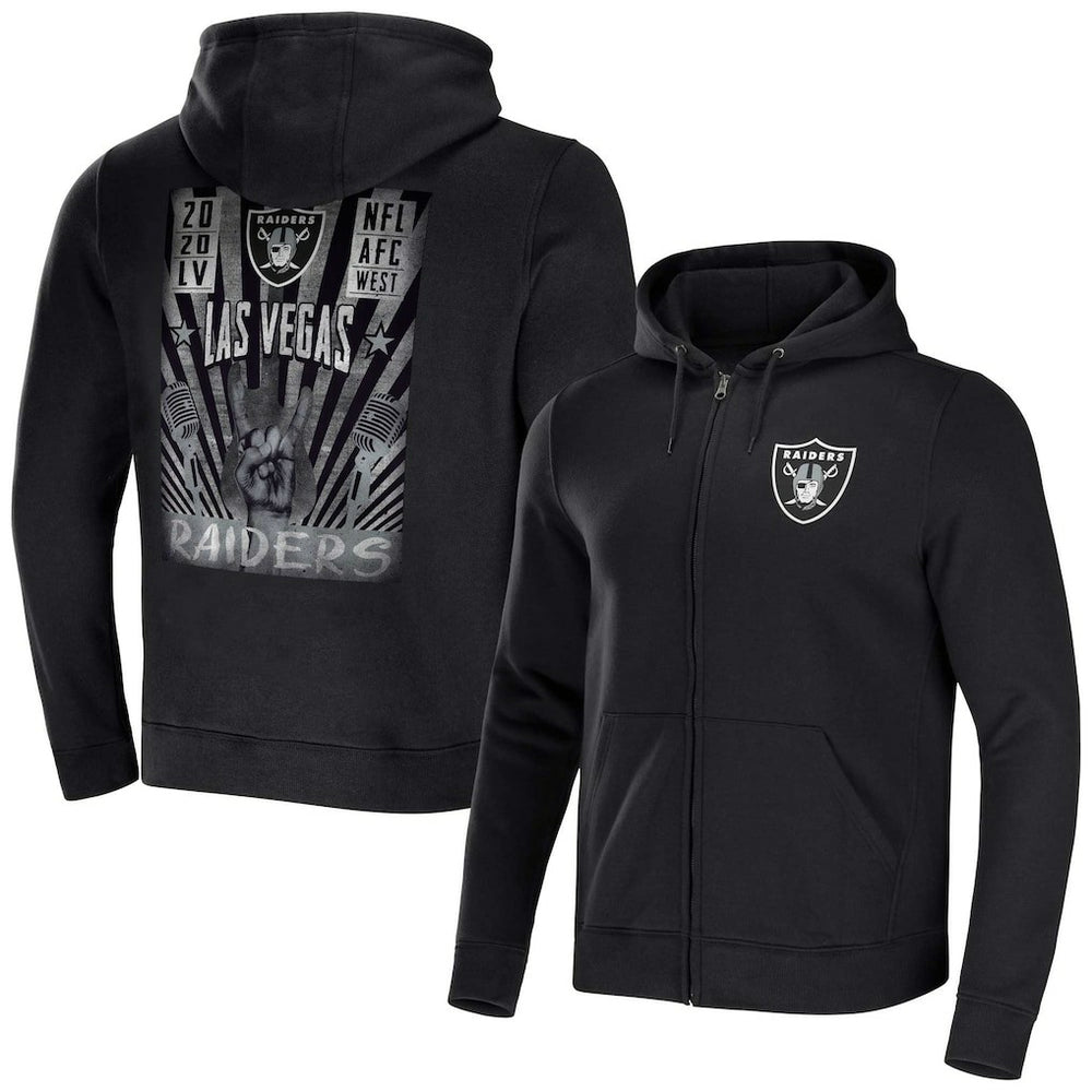 Las Vegas Raiders NFL x Darius Rucker Collection Rocker Full-Zip Hoodie - Black - Fanatics