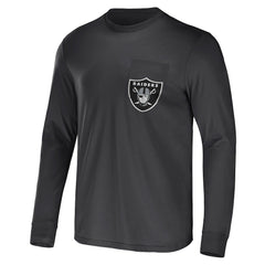 Las Vegas Raiders NFL x Darius Rucker Collection Team Long Sleeve Pocket T-Shirt - Charcoal - Fanatics