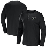Las Vegas Raiders NFL x Darius Rucker Collection Slub Jersey Henley Long Sleeve T-Shirt - Black - Fanatics