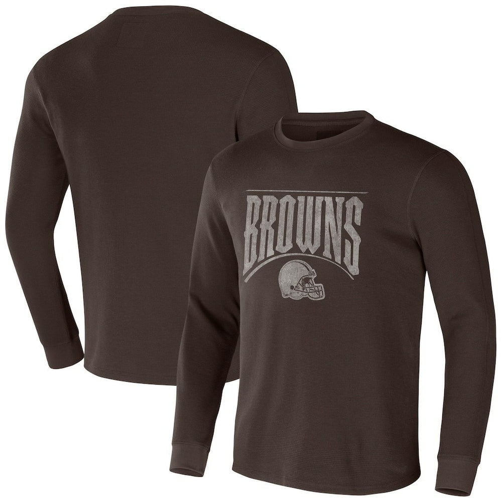 Cleveland Browns NFL x Darius Rucker Collection Long Sleeve Thermal T-Shirt - Brown - Fanatics