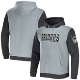 Las Vegas Raiders NFL x Darius Rucker Collection Colorblock Pullover Hoodie - Gray/Charcoal - Fanatics