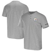 Pittsburgh Steelers NFL x Darius Rucker Collection Henley T-Shirt - Heather Gray - Fanatics