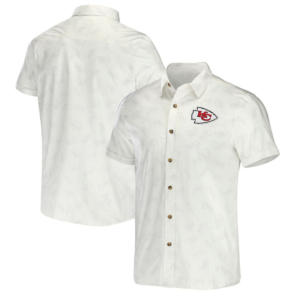 Kansas City Chiefs NFL x Darius Rucker Collection Woven Button-Up T-Shirt - White - Fanatics