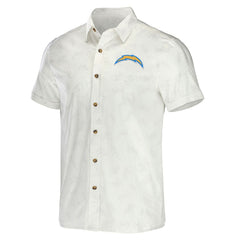 Los Angeles Chargers NFL x Darius Rucker Collection Woven Button-Up T-Shirt - White - Fanatics