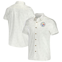Pittsburgh Steelers NFL x Darius Rucker Collection Woven Button-Up T-Shirt - White - Fanatics