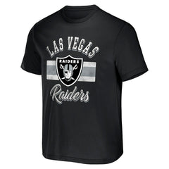 Las Vegas Raiders NFL x Darius Rucker Collection Stripe T-Shirt - Black - Fanatics