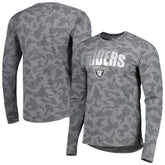 Las Vegas Raiders MSX by Michael Strahan Performance Camo Long Sleeve T-Shirt - Black - NFL