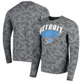 Detroit Lions MSX by Michael Strahan Performance Camo Long Sleeve T-Shirt - Black - NFL