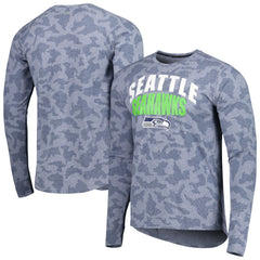 Seattle Seahawks MSX by Michael Strahan Performance Camo Long Sleeve T-Shirt - College Navy - NFL