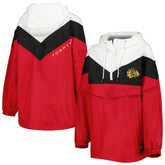 Chicago Blackhawks Tommy Hilfiger Women's Staci Half-Zip Windbreaker Jacket - Black/Red | NHL on sale
