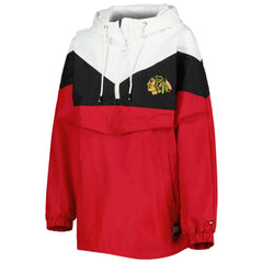 Chicago Blackhawks Tommy Hilfiger Women's Staci Half-Zip Windbreaker Jacket - Black/Red | NHL on sale