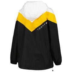 Pittsburgh Penguins Tommy Hilfiger Women's Staci Half-Zip Windbreaker Jacket - Black/Gold | NHL near me