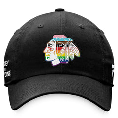 Chicago Blackhawks Fanatics Team Logo Pride Adjustable Hat - Black | Fanatics Lifestyle