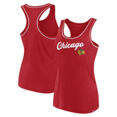 Chicago Blackhawks Fanatics Women's Wordmark Logo Racerback Scoop Neck Tank Top - Red | Fanatics Clearance