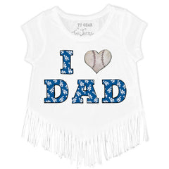 Los Angeles Dodgers Tiny Turnip Youth I Love Dad Fringe T-Shirt Sale