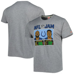 Jonathan Taylor & Shaquille Leonard Indianapolis Colts Homage Unisex NFL Jam Tri-Blend T-Shirt - Heather Gray - NFL