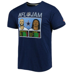 CeeDee Lamb & Dak Prescott Dallas Cowboys Homage Unisex NFL Jam Tri-Blend T-Shirt - Heathered Navy - NFL