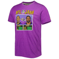 Ray Lewis & Ed Reed Baltimore Ravens Homage Unisex NFL Jam Retired Tri-Blend T-Shirt - Heather Purple - NFL