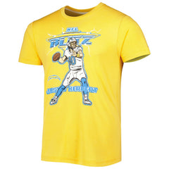 Justin Herbert Los Angeles Chargers Homage Unisex NFL Blitz Player Tri-Blend T-Shirt - Heather Gold - NFL