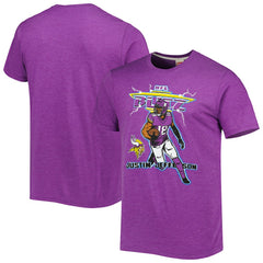 Justin Jefferson Minnesota Vikings Homage Unisex NFL Blitz Player Tri-Blend T-Shirt - Heathered Heather Purple - NFL