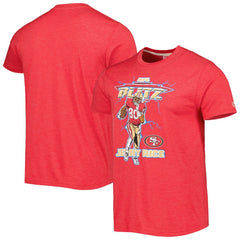 Jerry Rice San Francisco 49ers Homage Unisex NFL Blitz Retired Player Tri-Blend T-Shirt - Heathered Scarlet - NFL