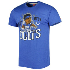 Jonathan Taylor Indianapolis Colts Homage Unisex Caricature Player Tri-Blend T-Shirt - Heather Royal - NFL