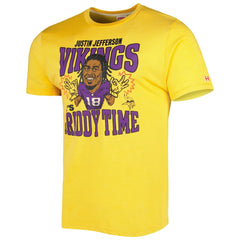 Justin Jefferson Minnesota Vikings Homage Unisex Caricature Player Tri-Blend T-Shirt - Gold - NFL