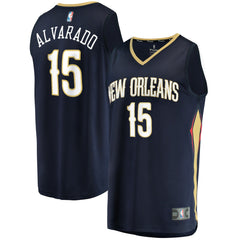 Fanatics Jose Alvarado New Orleans Pelicans Fast Break Replica Jersey Icon Edition Navy