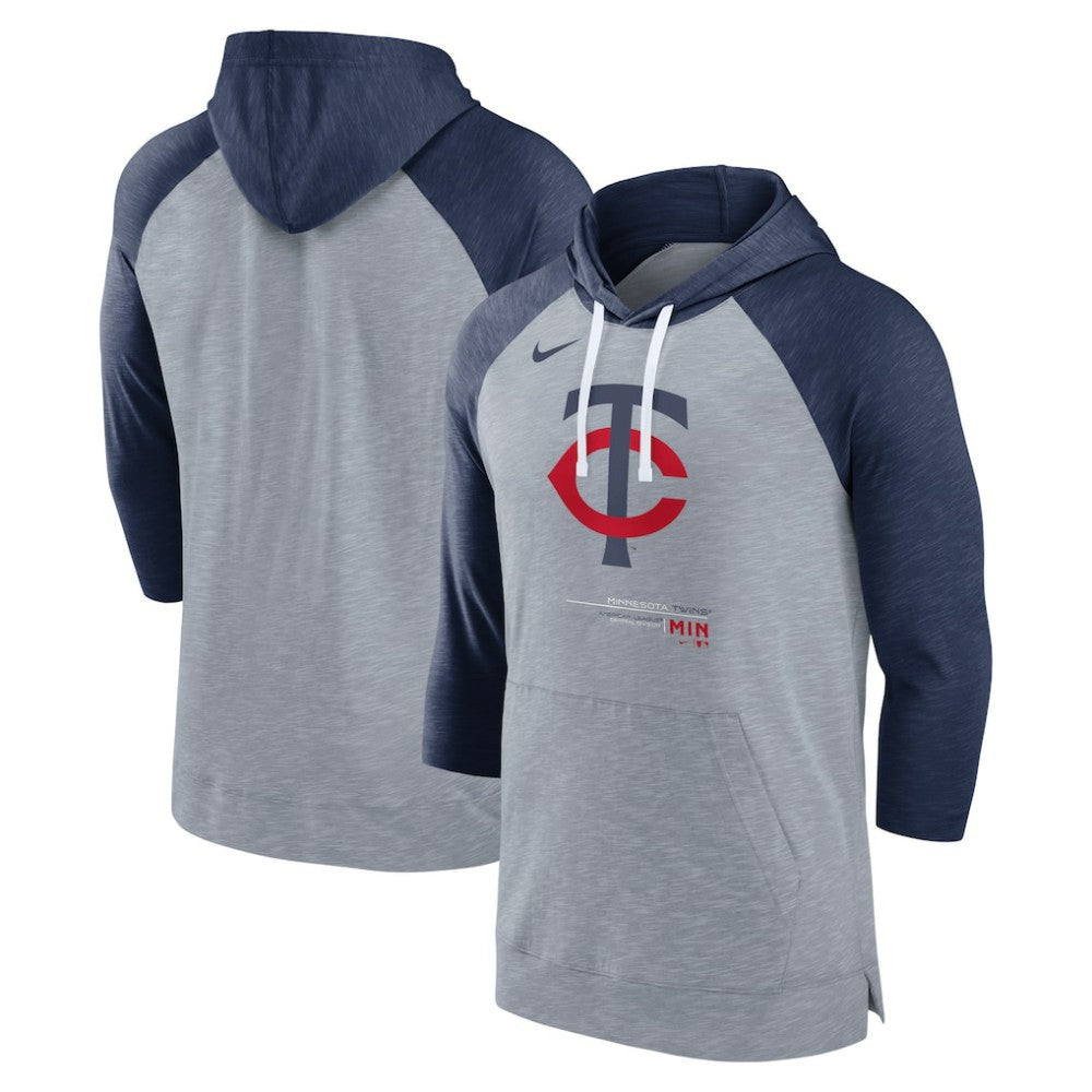Minnesota Twins Nike Baseball Raglan 3/4-Sleeve Pullover Hoodie Outlet