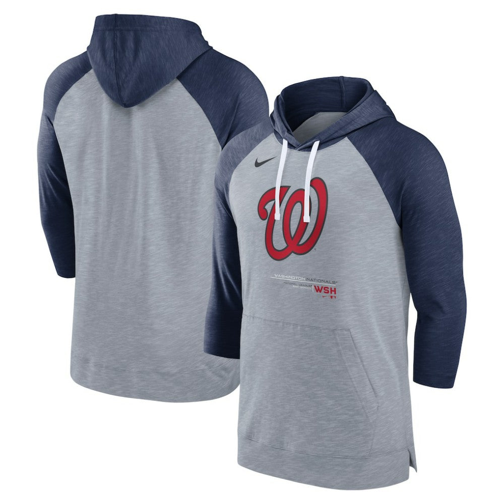 Washington Nationals Nike Baseball Raglan 3/4-Sleeve Pullover Hoodie Outlet