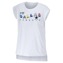 Dallas Cowboys WEAR by Erin Andrews Women's Greetings From Muscle T-Shirt - White - NFL