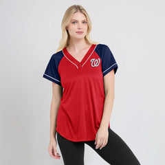 Washington Nationals Fanatics Women's Ultimate Style Raglan V-Neck T-Shirt Online