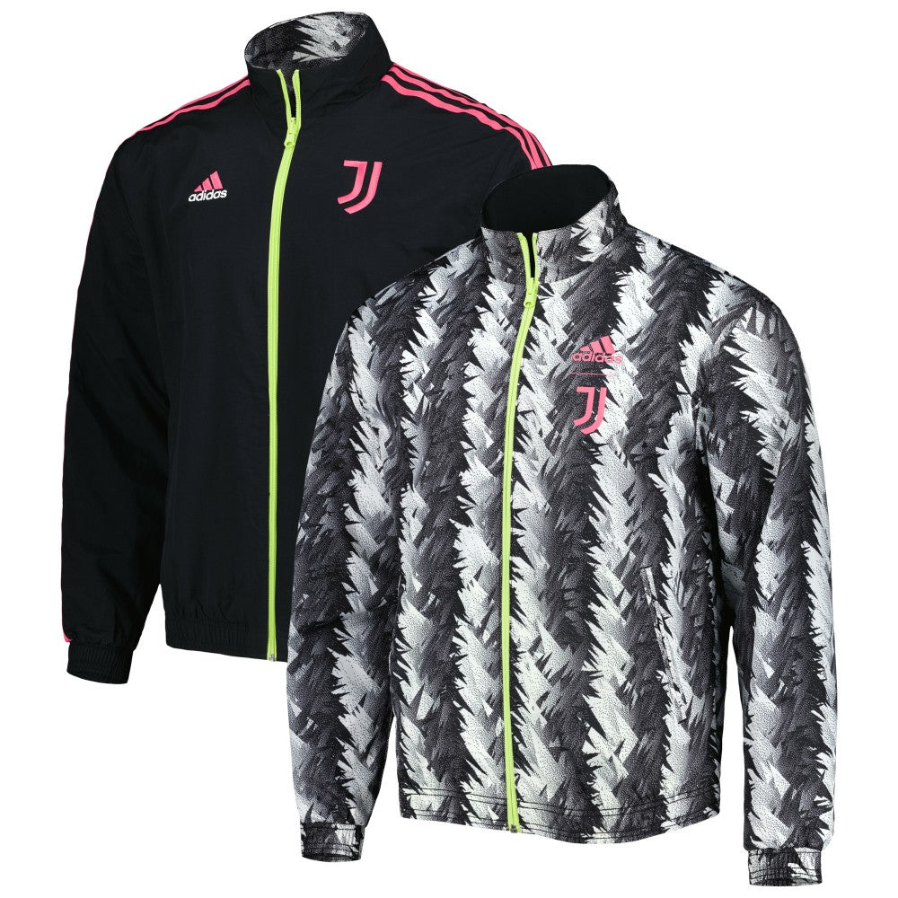 Adidas - Juventus 2022/23 On-Field Team Logo Anthem Reversible Full-Zip Jacket - Black