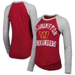 Washington Commanders Touch Women's Waffle Raglan Lightweight Long Sleeve T-Shirt - Burgundy - NFL