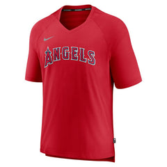 Los Angeles Angels Nike Authentic Collection Pregame Raglan Performance V-Neck T-Shirt Near Me