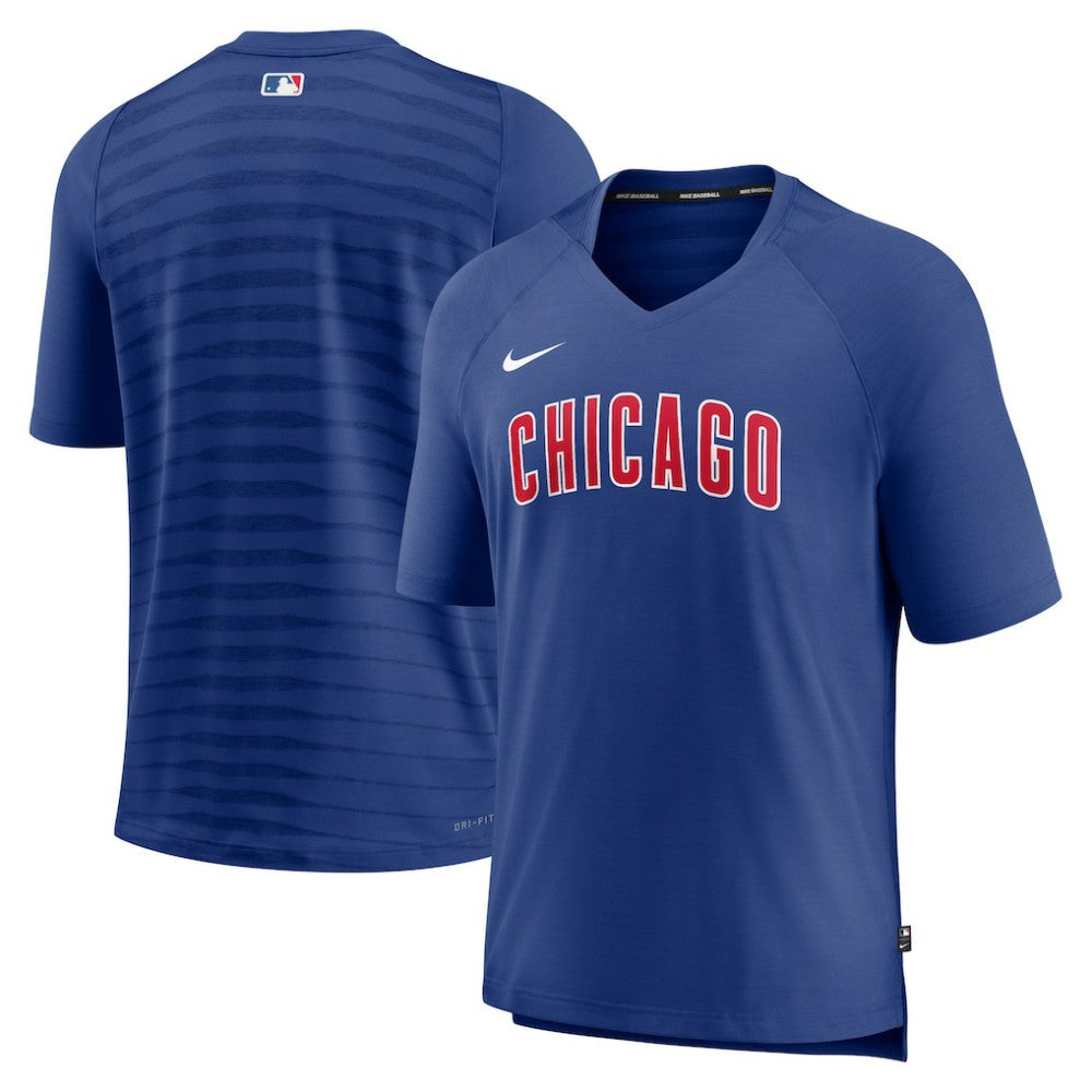 Chicago Cubs Nike Authentic Collection Pregame Raglan Performance V-Neck T-Shirt Near Me
