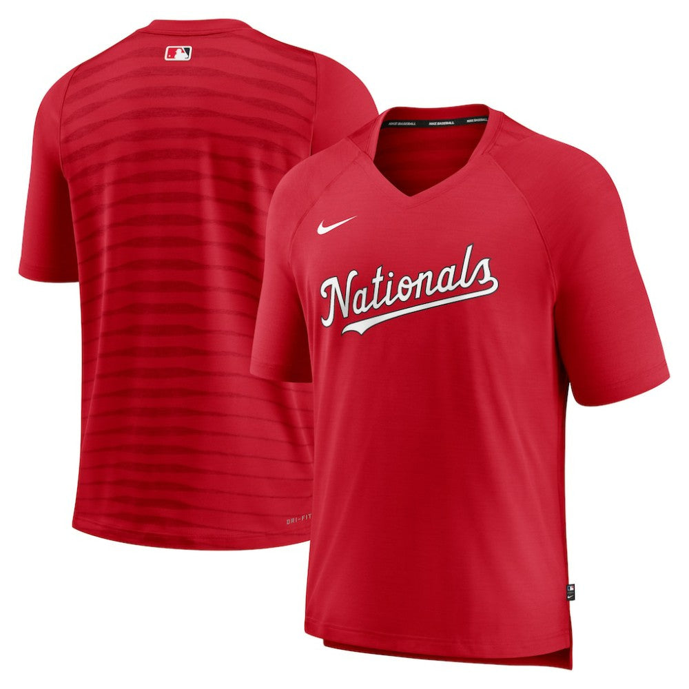 Washington Nationals Nike Authentic Collection Pregame Raglan Performance V-Neck T-Shirt Sale
