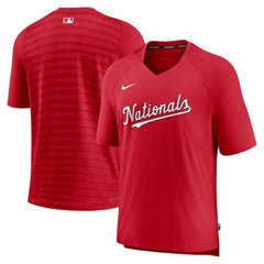 Washington Nationals Nike Authentic Collection Pregame Raglan Performance V-Neck T-Shirt Sale