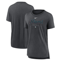 Miami Marlins Nike Women's Authentic Collection Early Work Tri-Blend T-Shirt Online