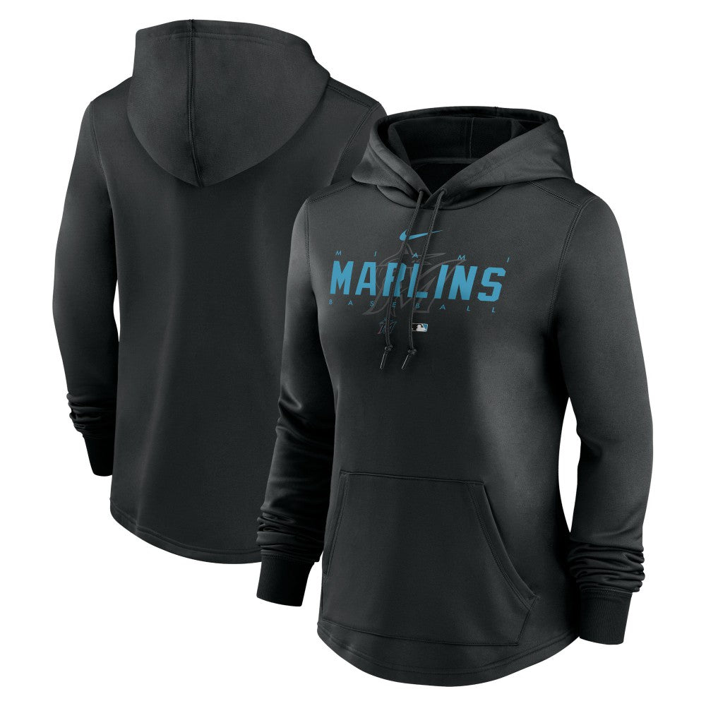 Miami Marlins Nike Women's Authentic Collection Pregame Performance Pullover Hoodie Discount